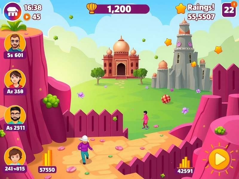 Holi Colorful Escape multiplayer gameplay with multiple characters
